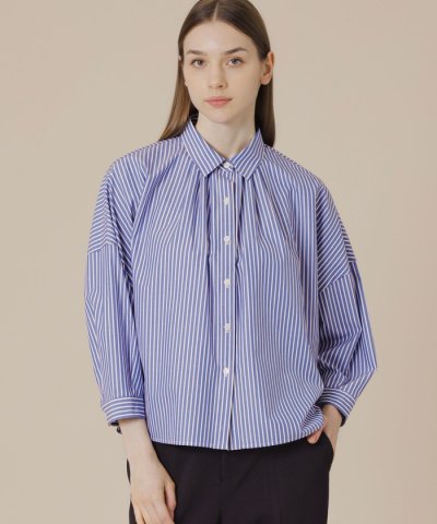 コットンストライプドルマンシャツ