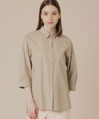 コットンストライプチュニックシャツ
