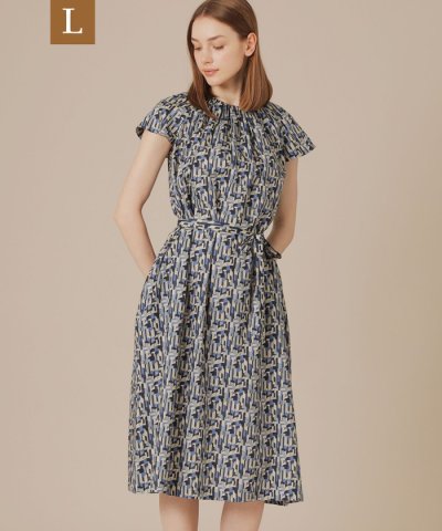 【L】ウェーブプリントワンピース