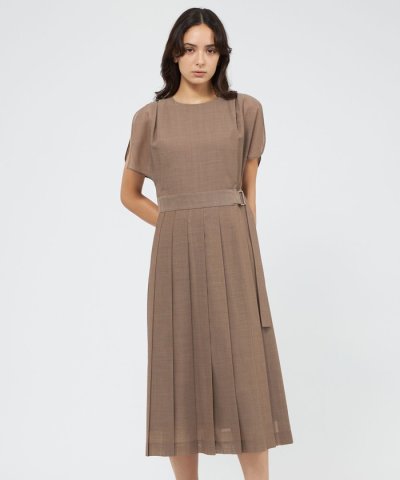 ウールボイル プリーツドレス