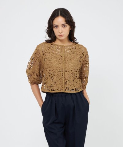 フラワーエンブロイダリー ニットカーディガン