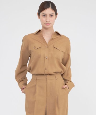 【ウォッシャブル】ウールボイル　ブラウス