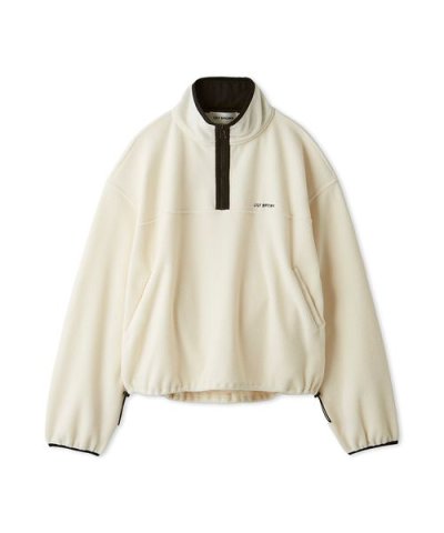 ハーフジップロゴ刺繍フリーストップス