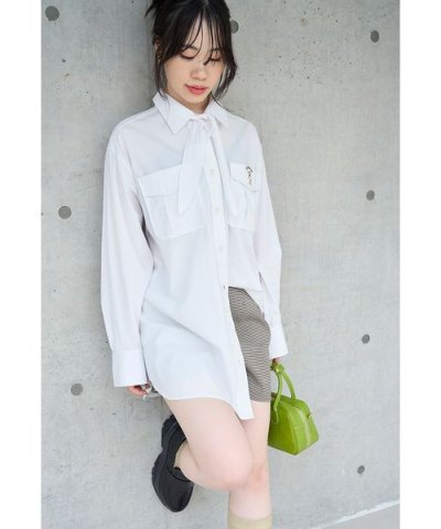 Lily Bearスカーフ付きオーバーシャツ