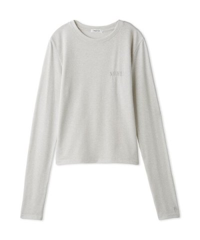 ラメフライス刺繍ロングTシャツ