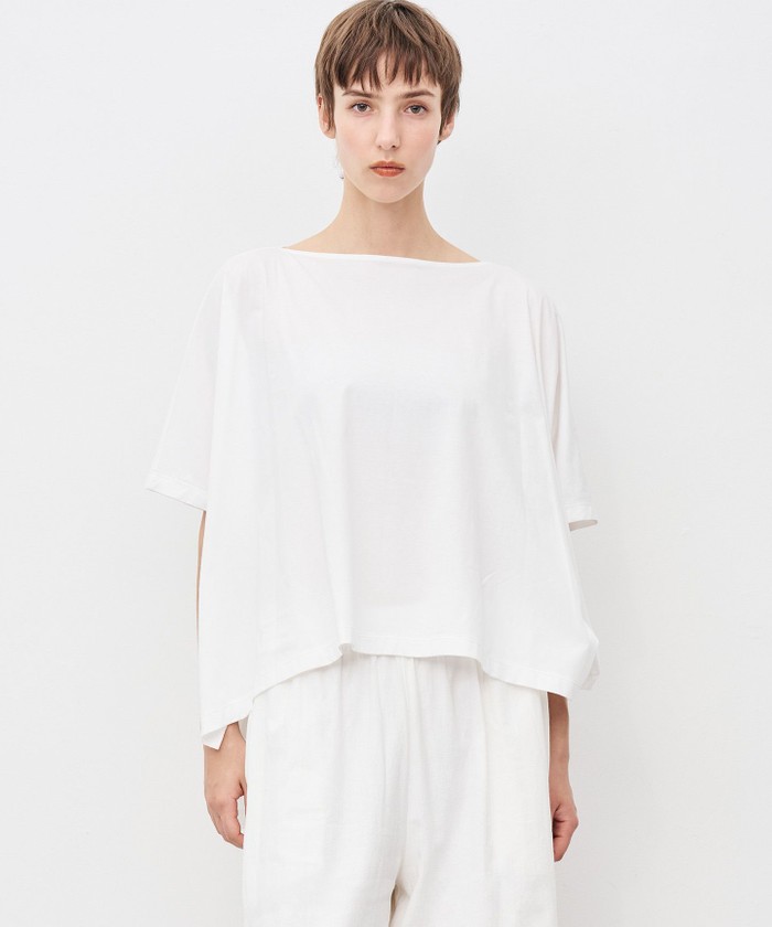 UNCRAVE 【接触冷感・UVケア・洗濯機洗い可】プレミアムジャージー ポンチョトップス ホワイト F