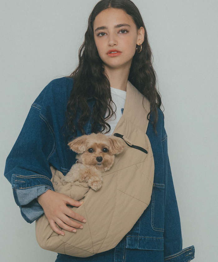LOWELLThings MATIE/ スリングバッグ・ペットキャリーバッグ【Produce by 有末 ベージュ F LOWELLThings MATIE/ スリングバッグ・ペットキャリーバッグ【Produce by 有末 ベージュ F