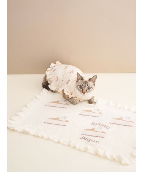 GELATOPIQUECAT & DOG 【CAT & DOG】オータムケーキジャガードブランケット CRM F GELATOPIQUECAT & DOG 【CAT & DOG】オータムケーキジャガードブランケット CRM F
