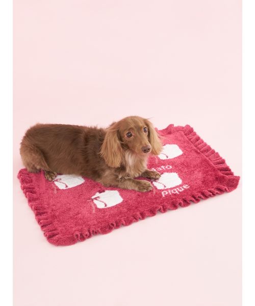 GELATOPIQUECAT & DOG 【CAT & DOG】オータムケーキジャガードブランケット RED F GELATOPIQUECAT & DOG 【CAT & DOG】オータムケーキジャガードブランケット RED F