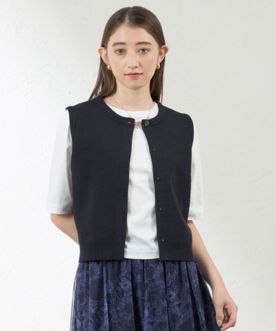 ペーパーヤーンショートニットベスト