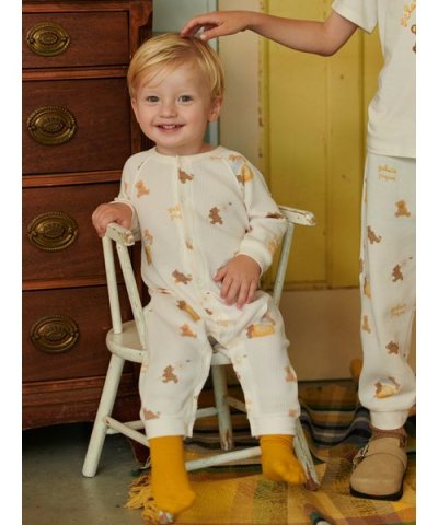 【BABY】はちみつベア柄ロンパース