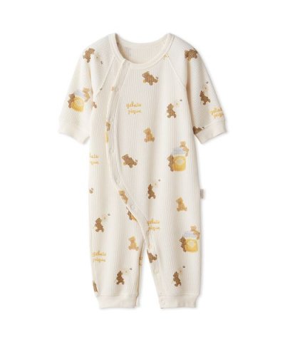 【BABY】新生児はちみつベア柄2WAYオール