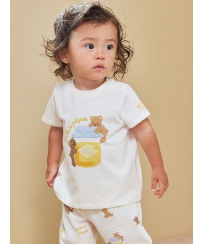 【BABY】はちみつベア柄ワンポイントTシャツ