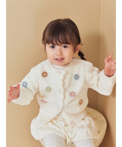 【BABY】ベビモコフラワーカーディガン