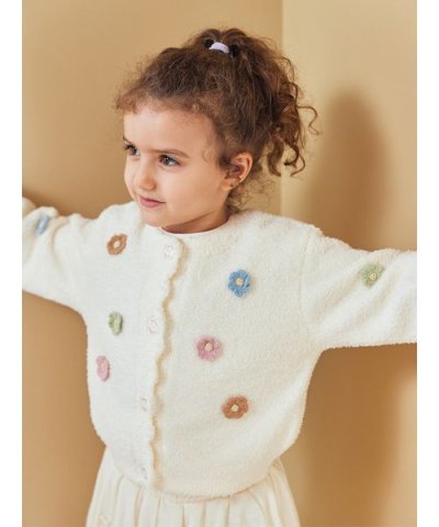 【KIDS】ベビモコフラワーカーディガン