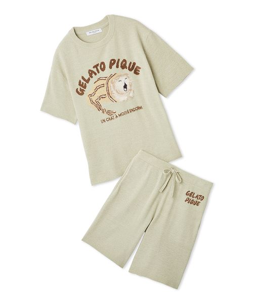 ONLINE限定】【HOMME】sleeping cat ジャガードプルオーバ