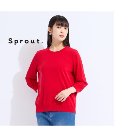 【L～4L/アンサンブル対応】レーシーニット