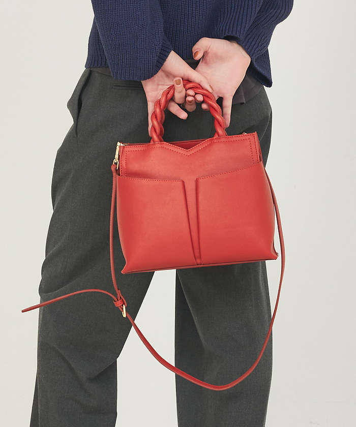 LOWELLThings Twiste/ダブルポケット2WAYトート M オレンジ F