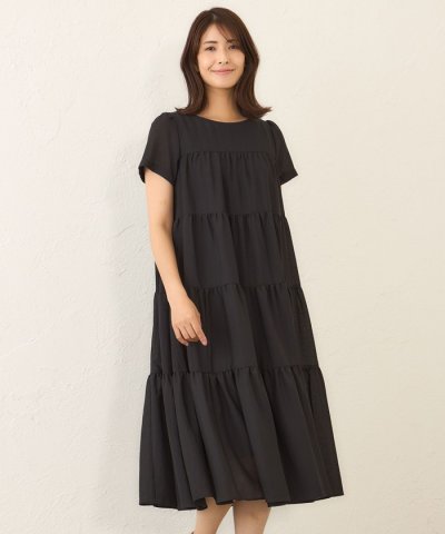 【WEB限定】ボイルワッシャーティアード ドレス