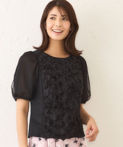 立体フラワー刺しゅう　カットソー