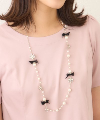 リボン＆パールネックレス