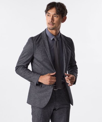 【セットアップ対応】ヘリンボーンジャージージャケット