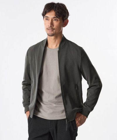 針抜きポリエステルライトブルゾン