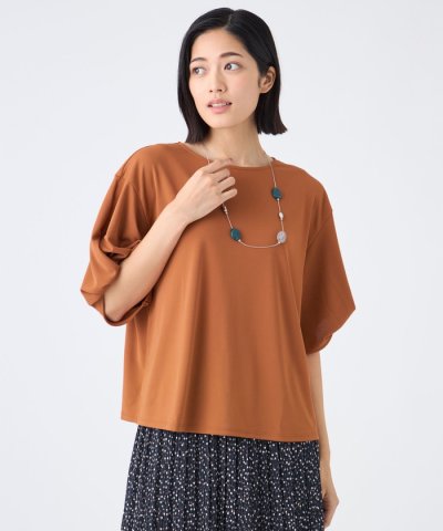 【ウォッシャブル・接触冷感・UV・防シワ】強撚スムースカットソー