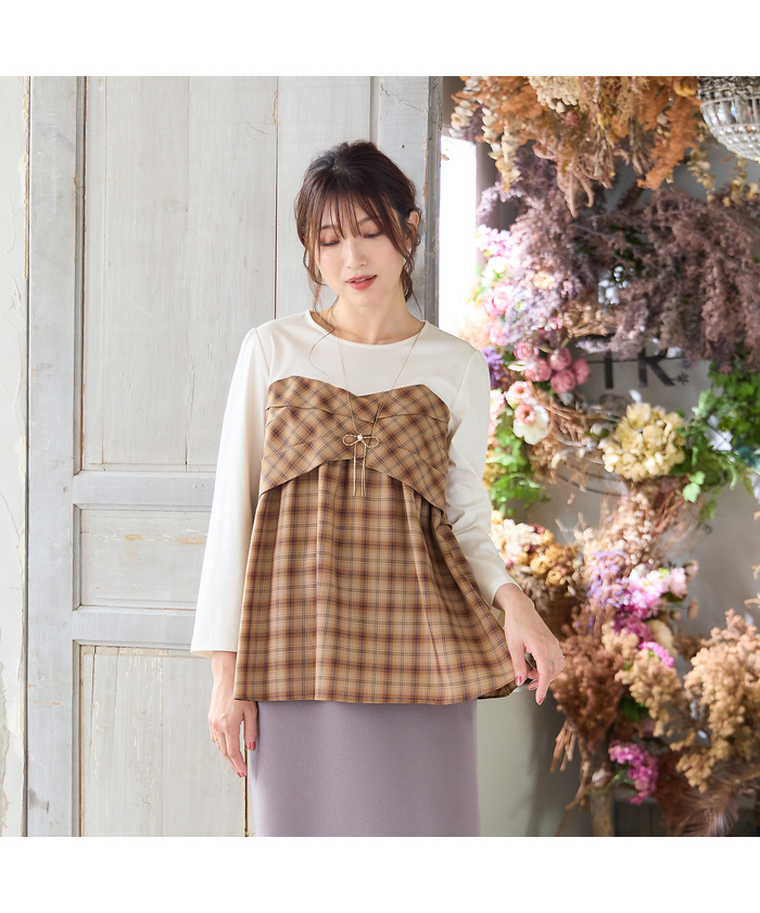 ローズティアラ　46 ドット　ペプラムトップス ローズティアラ 46 ドット ペプラムトップス Rose Tiara｜ドット