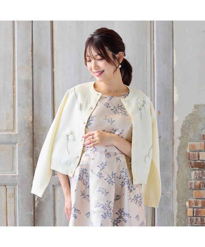 ローズティアラ（Rose Tiara）/フラワーモチーフモチーフニット ローズティアラ RoseTiara フラワーモチーフモチーフニット(508449158