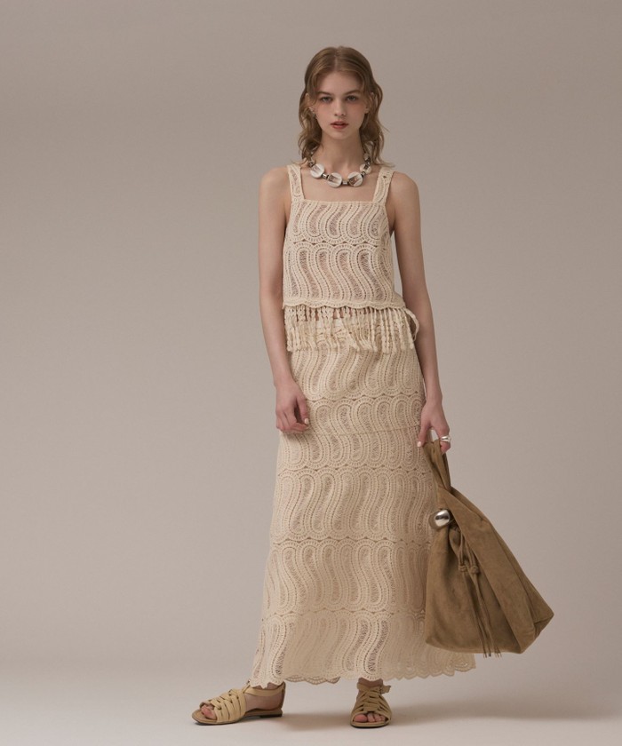 GRACECONTINENTAL クロシェレースキャミ キナリ 38 GRACECONTINENTAL クロシェレースキャミ キナリ 38