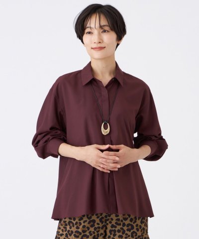 【接触冷感】【マシンウォッシャブル】スパンローンペプラムシャツ