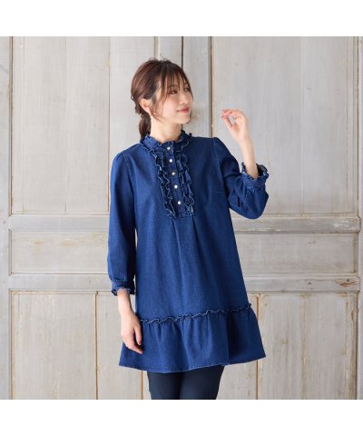 ローズティアラ RoseTiara 【伸縮性◎】ライトオンスデニムチュニック