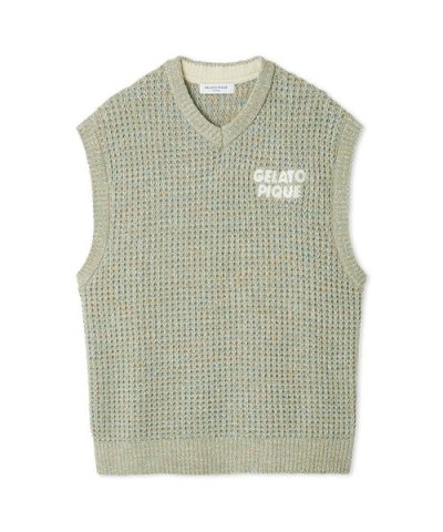 【HOMME】メランジワッフルベスト