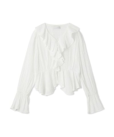 フリルペプラムブラウス