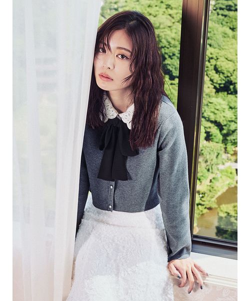 リボンモチーフケーブルニットプルオーバー(508381645)｜阪急百貨店