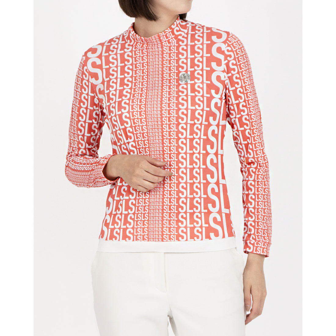 LANVINSPORT ランバン スポール LANVIN SPORT LSロゴプリントモックネック長袖シ オレンジ 42 LANVINSPORT ランバン スポール LANVIN SPORT LSロゴプリントモックネック長袖シ オレンジ 42