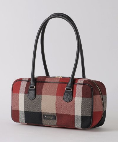 クレストブリッジチェックキャンバスボストンバッグ