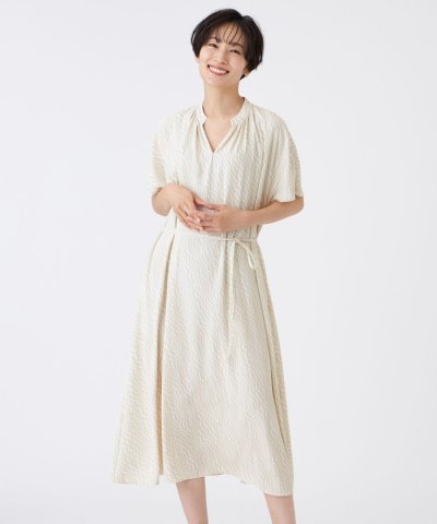 【吸水速乾】【マシンウォッシャブル】ジオメトリックゼブラプリントワンピース