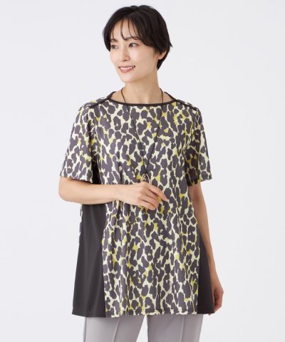 【接触冷感】【マシンウォッシャブル】パンサードットチュニックカットソー