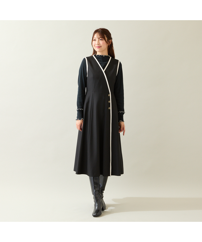 UVカット/吸汗性】バイカラージャンパースカート(508452354)｜阪急