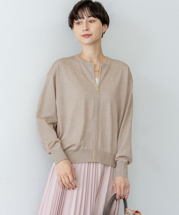 洗える】オータムシャイニー ニット ブルゾン(508456151)｜阪急百貨店