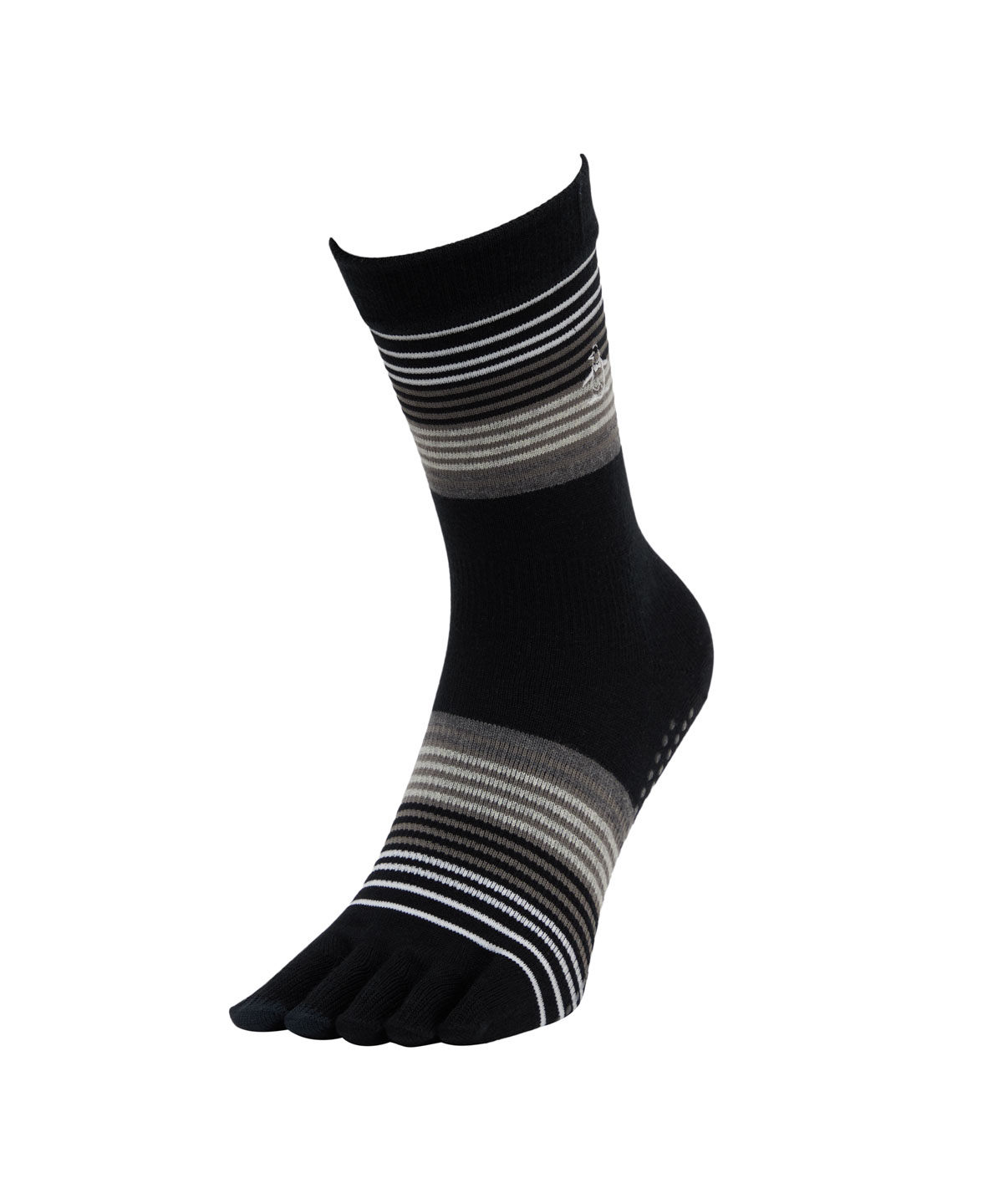 Munsingwear(ings) マンシングウェア Munsingwear ミドル丈5本指ボーダーソックス ブラック 25-27 Munsingwear(ings) マンシングウェア Munsingwear ミドル丈5本指ボーダーソックス ブラック 25-27