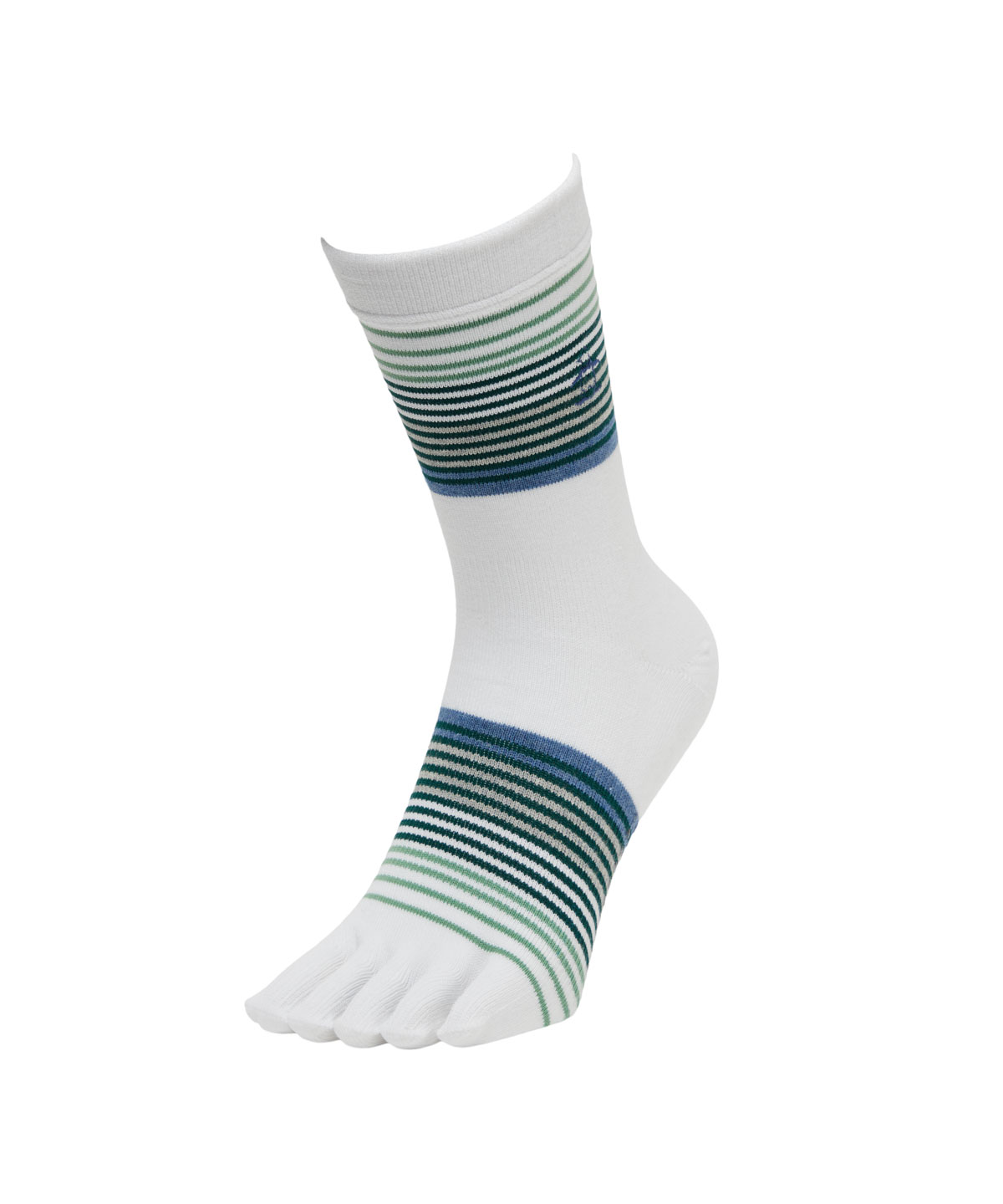 Munsingwear(ings) マンシングウェア Munsingwear ミドル丈5本指ボーダーソックス ホワイト 25-27 Munsingwear(ings) マンシングウェア Munsingwear ミドル丈5本指ボーダーソックス ホワイト 25-27