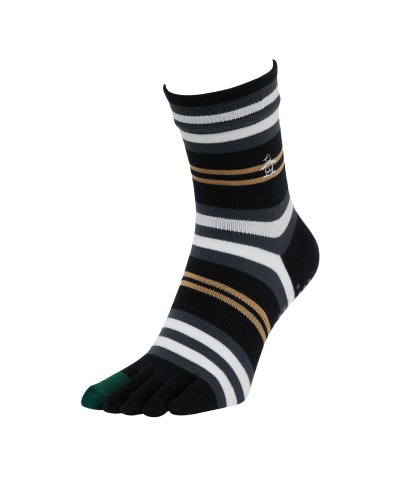 マンシングウェア Munsingwear ミドル丈5本指マルチボーダーソックス