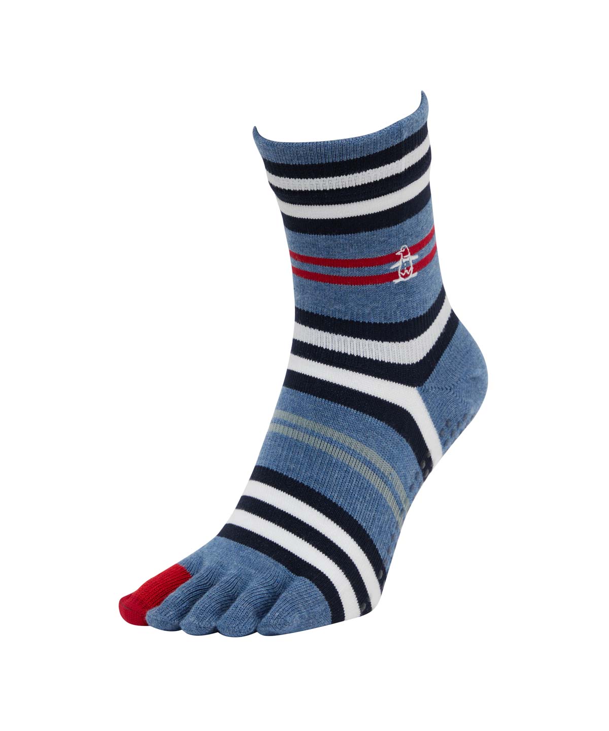 Munsingwear(ings) マンシングウェア Munsingwear ミドル丈5本指マルチボーダーソックス ネイビー 22-24 Munsingwear(ings) マンシングウェア Munsingwear ミドル丈5本指マルチボーダーソックス ネイビー 22-24