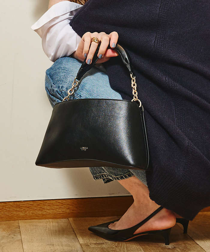 LOWELLThings Sque/クッションハンドルミニショルダー ブラック F LOWELLThings Sque/クッションハンドルミニショルダー ブラック F