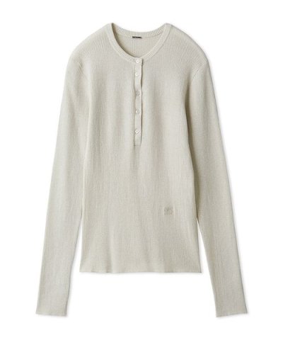 ヘンリーネックシアーリブニットプルオーバー