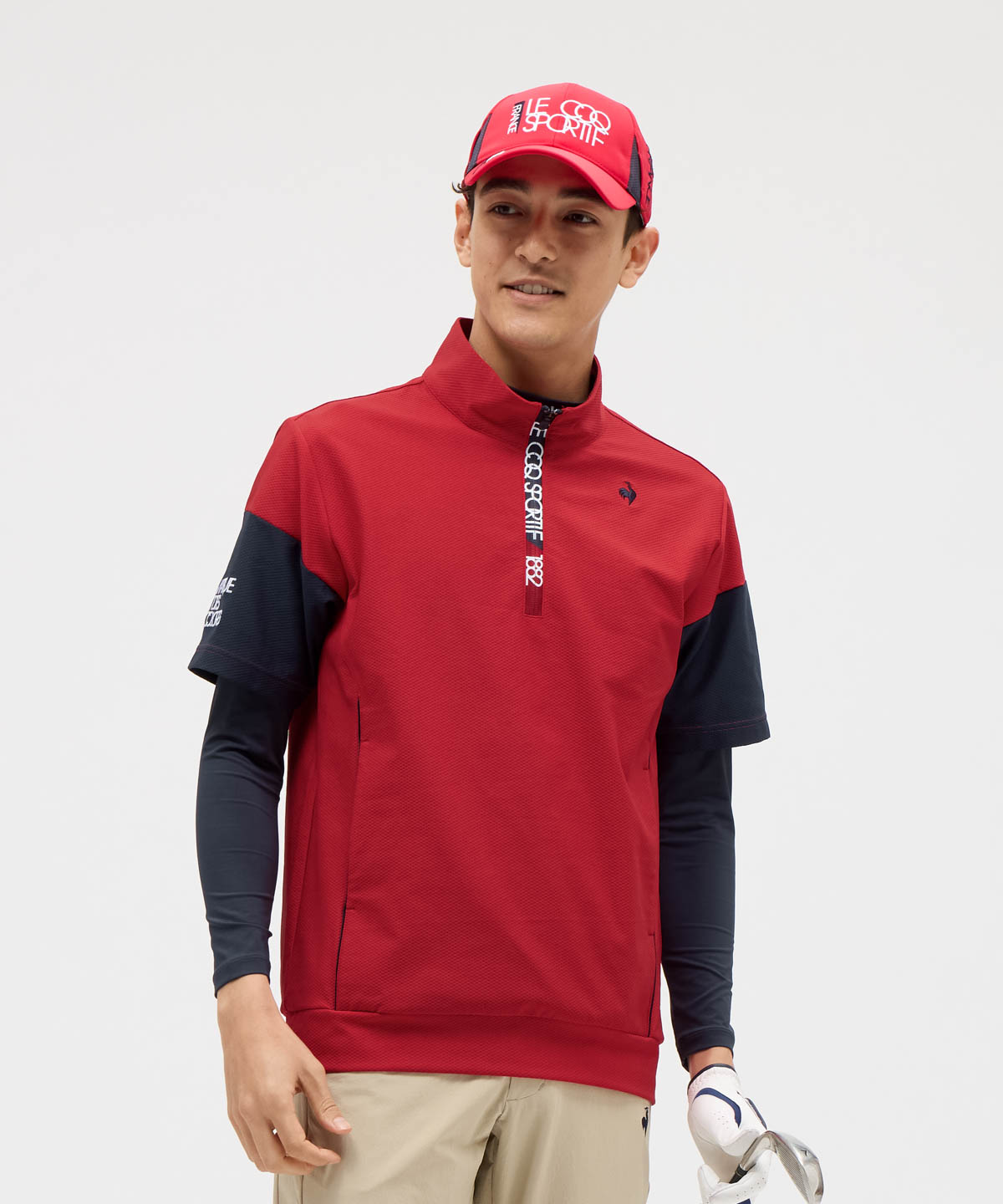 lecoqsportifgolf ルコックスポルティフ ゴルフ le coq sportif golf インナー付 レッド L lecoqsportifgolf ルコックスポルティフ ゴルフ le coq sportif golf インナー付 レッド L