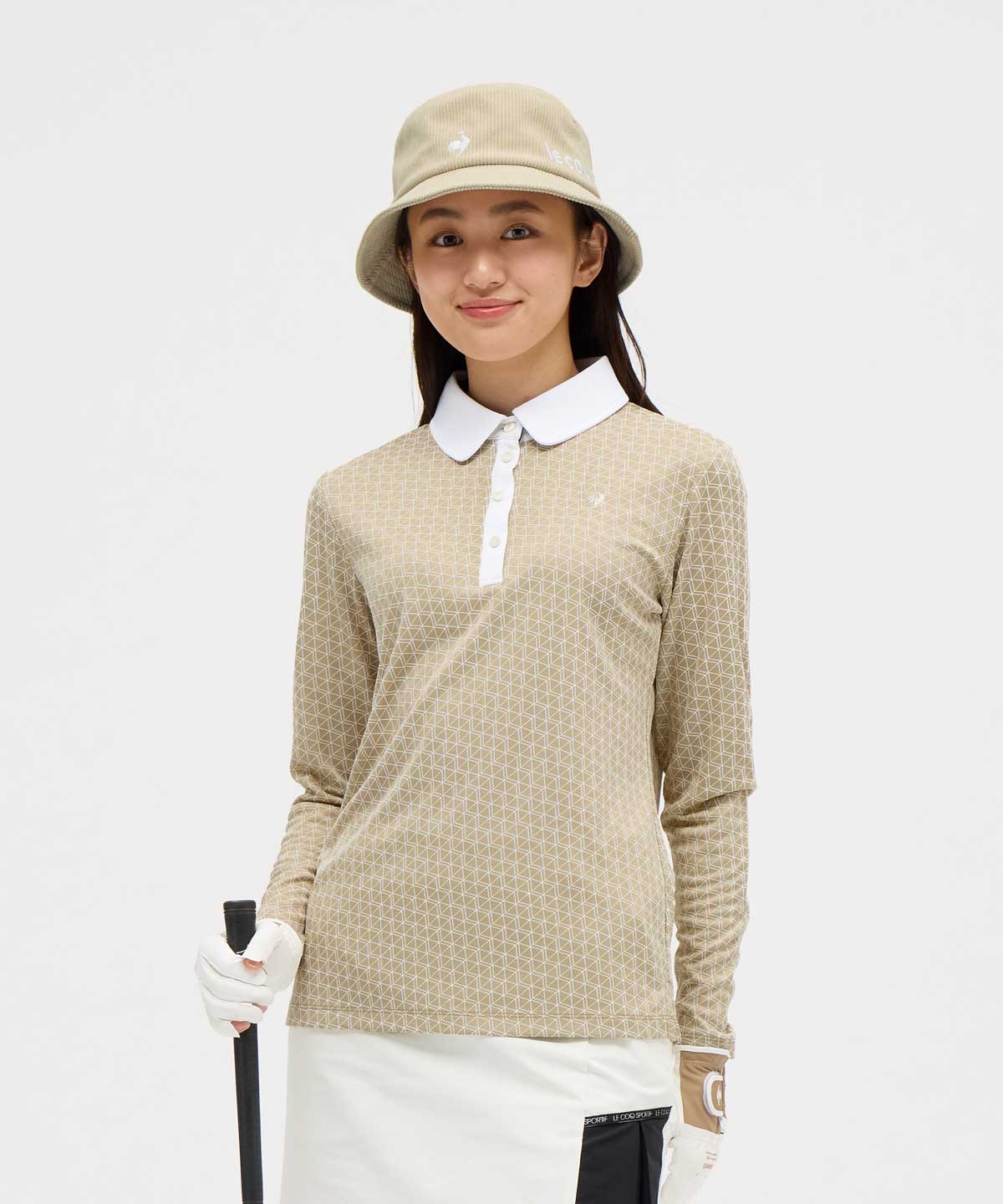 lecoqsportifgolf ルコックスポルティフ ゴルフ le coq sportif golf 総柄長袖シ ベージュ M lecoqsportifgolf ルコックスポルティフ ゴルフ le coq sportif golf 総柄長袖シ ベージュ M